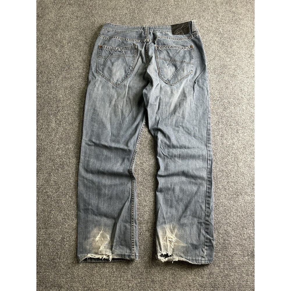 Mens Alpinestars Distressed Straight Leg Jeans Blue Size 36